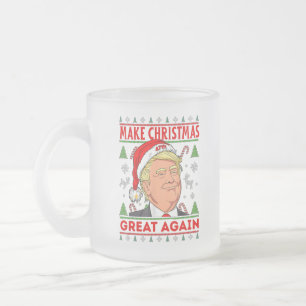 Cristal Esmerilado Donald Trump con la taza de Navidad, regalo republ