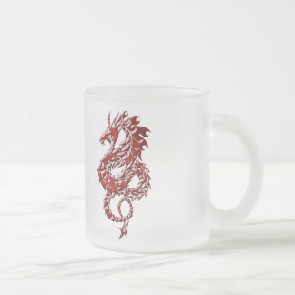 Cristal Esmerilado Dragón rojo taza de levantamiento del vidrio