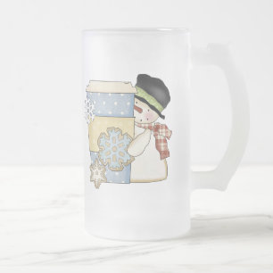 Cristal Esmerilado El navidad heló la taza de café del día de fies