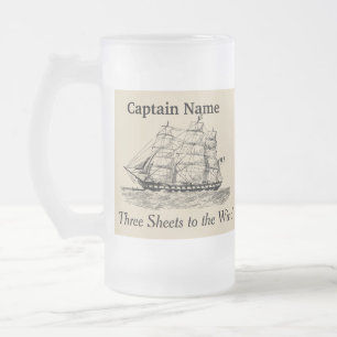 Cristal Esmerilado El Schooner helado de la taza personaliza con
