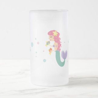 Cristal Esmerilado El vidrio o la taza de little mermaid