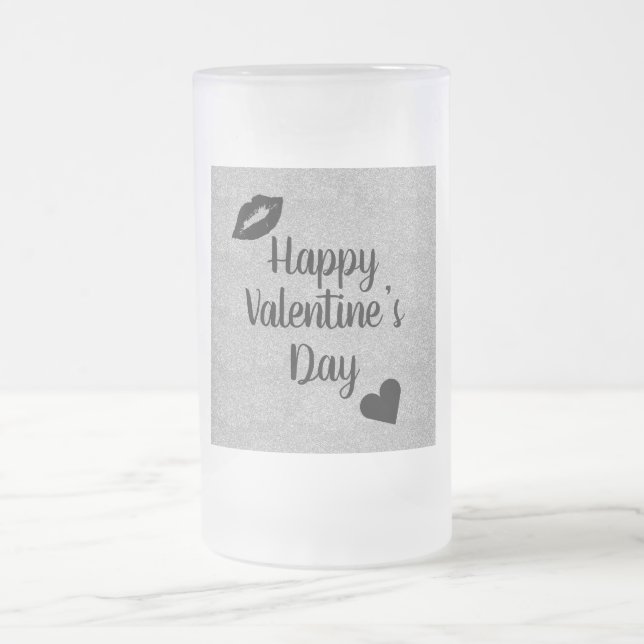 Cristal Esmerilado Elegante taza de vidrio del Día de San Valentín de (Centro)