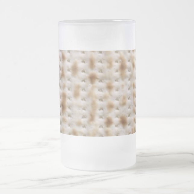 Cristal Esmerilado Elías/la taza de Miriam con diseño del Matzo (Centro)