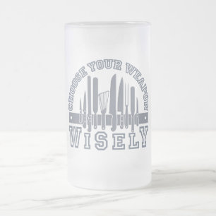 Cristal Esmerilado Elija su taza de arma- elija estilo y color