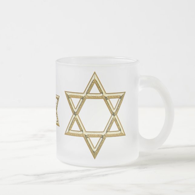 Cristal Esmerilado Estrella de la taza de David (Derecha)