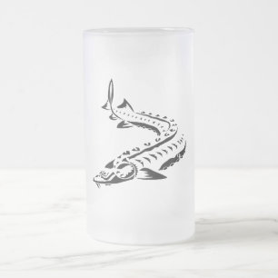 Cristal Esmerilado Esturión tribal - taza de cerveza