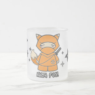 Cristal Esmerilado ¡Fox de Ninja! Con la taza de Shurikens