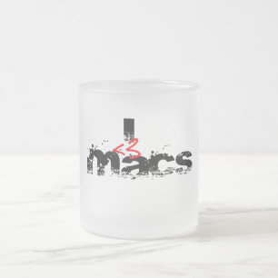 Cristal Esmerilado I taza del mac de los mac del corazón (rojos) -