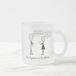 Cristal Esmerilado Ingenieros y taza de los escritores