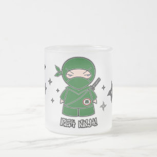 Cristal Esmerilado ¡Irlandés Ninja! Con la taza de Shurikens