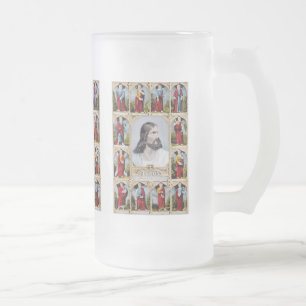 Cristal Esmerilado Jesús y la taza de los apóstoles