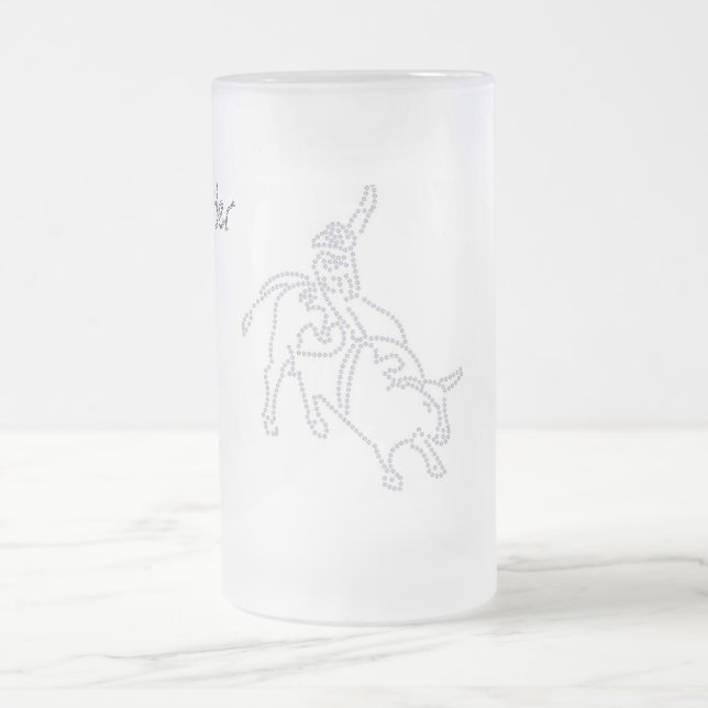 Cristal Esmerilado Jinete de Bull, taza del hielo (Centro)