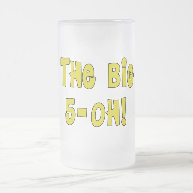 Cristal Esmerilado ¡La Gran 5-OH! Taza de Cumpleaños (Centro)