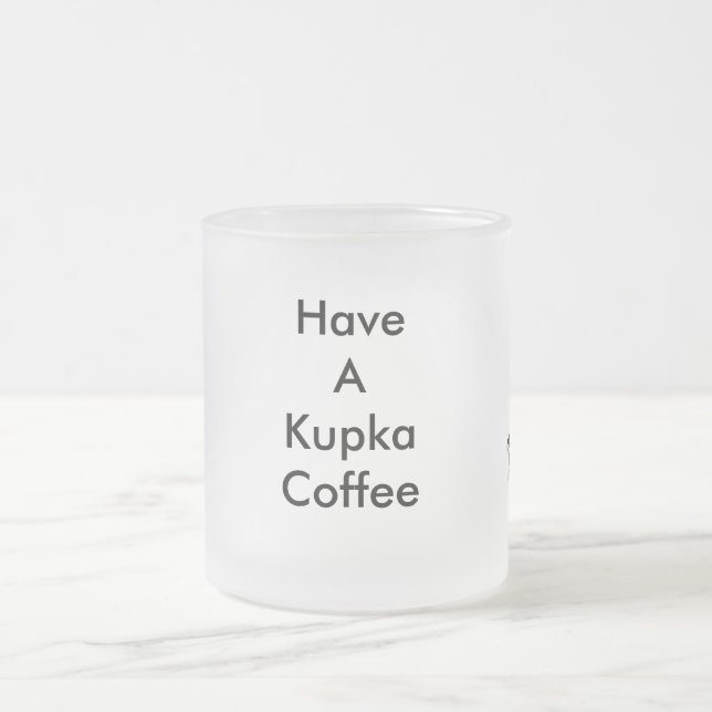 Cristal Esmerilado La taza de café de Kupka de los medios del Binge (Centro)