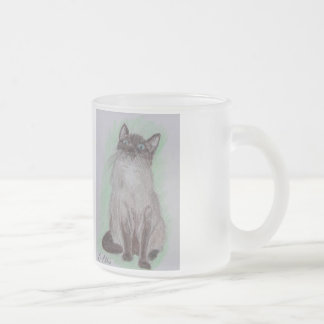 Cristal Esmerilado La taza helada del gato siamés de Birdwatcher