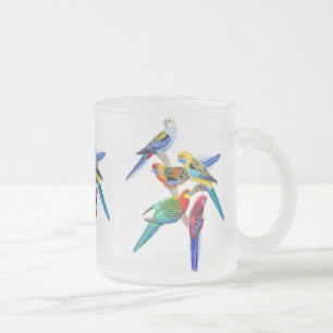 Cristal Esmerilado La taza helada loros de Rosella