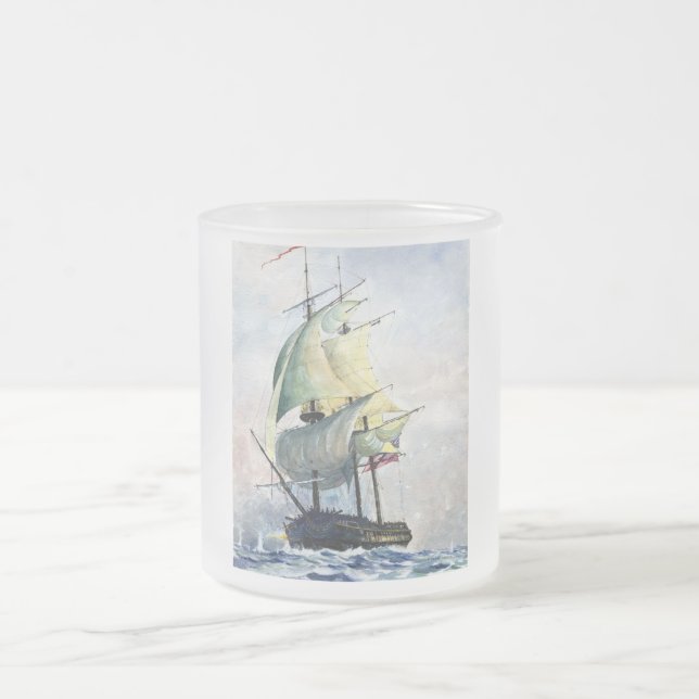 Cristal Esmerilado La taza poderosa de la nave (Centro)