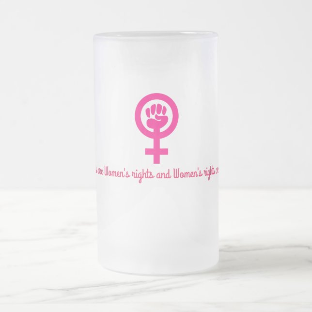 Cristal Esmerilado Las derechas de las mujeres son taza del vidrio (Centro)