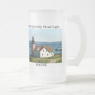 Cristal Esmerilado Luz de West Quoddy Head, Taza Helada de Maine