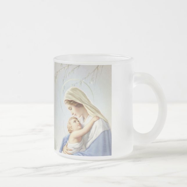 Cristal Esmerilado Madonna y taza de la taza del niño (Derecha)