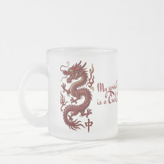 Cristal Esmerilado “Mi animal espiritual es un dragón Crak” Taza de M