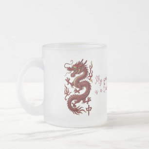 Cristal Esmerilado “Mi animal espiritual es un dragón Crak” Taza de M