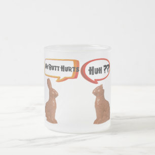 Cristal Esmerilado mi culo duele el diseño divertido de la taza