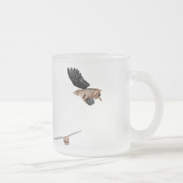 Cristal Esmerilado Multitud de la taza helada cerdos (Derecha)