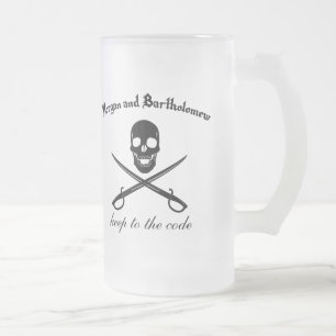 Cristal Esmerilado Negro de la taza de Morgan y de Bartholomew