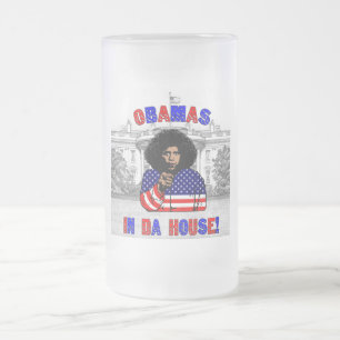 Cristal Esmerilado Obamas en taza helada casa de DA