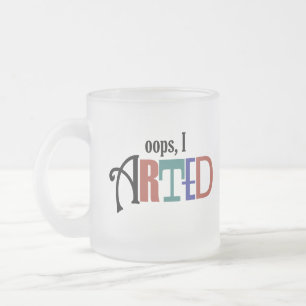 Cristal Esmerilado Oops, taza de I Arted