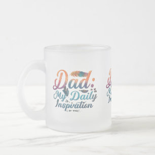 Cristal Esmerilado Papá: Mi Inspiración Diaria - Taza de Vidrio Deslu