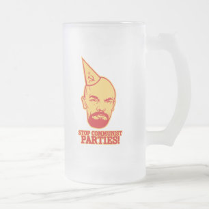 Cristal Esmerilado Pare la taza de cerveza de los Partidos Comunistas