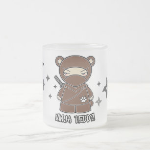 Cristal Esmerilado ¡Peluche de Ninja! Con la taza de Shurikens
