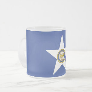 Cristal Esmerilado Pequeña taza de vidrio escarcha - bandera de Houst