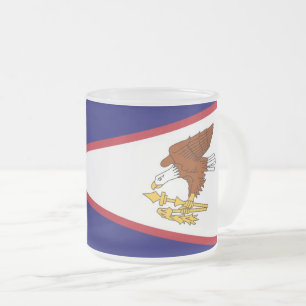 Cristal Esmerilado Pequeña taza de vidrio escarchada con bandera Samo