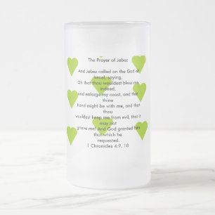 Cristal Esmerilado Rezo de la taza de Jabez
