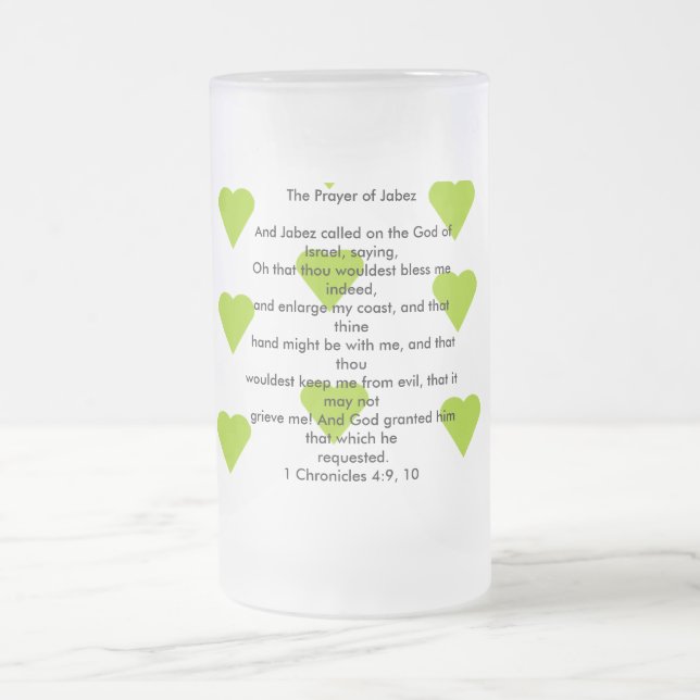 Cristal Esmerilado Rezo de la taza de Jabez (Centro)