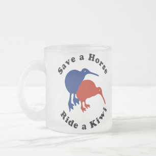 Cristal Esmerilado Salva un Caballo, Monta un Kiwi Taza de Café Diver