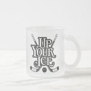 Cristal Esmerilado Sube tu taza de café de vidrio escarpado (hockey)