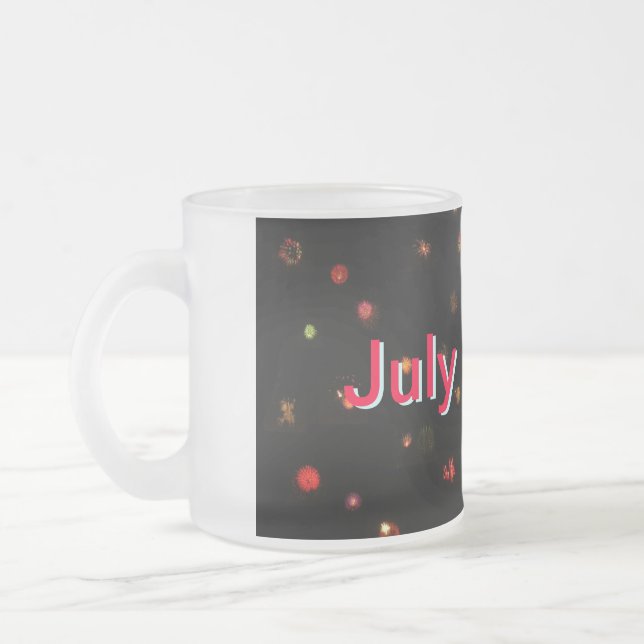 Cristal Esmerilado Taza - 4 de julio (Izquierda)