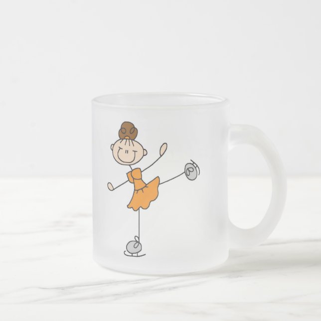 Cristal Esmerilado Taza anaranjada del chica del patinaje de hielo (Derecha)