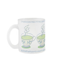Taza azul del juego de té