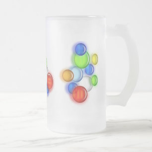 Cristal Esmerilado Taza - burbujas de colores