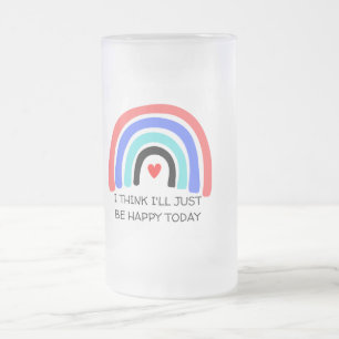 Cristal Esmerilado Taza con cita de arcoíris pastel