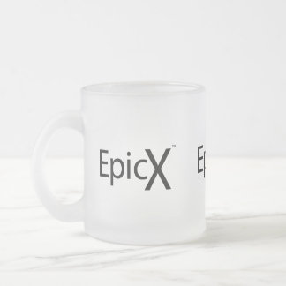 Cristal Esmerilado Taza con EpicX (logotipo de 3 textos - horizontal)