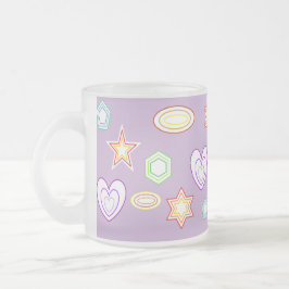 Cristal Esmerilado Taza con formas de lila
