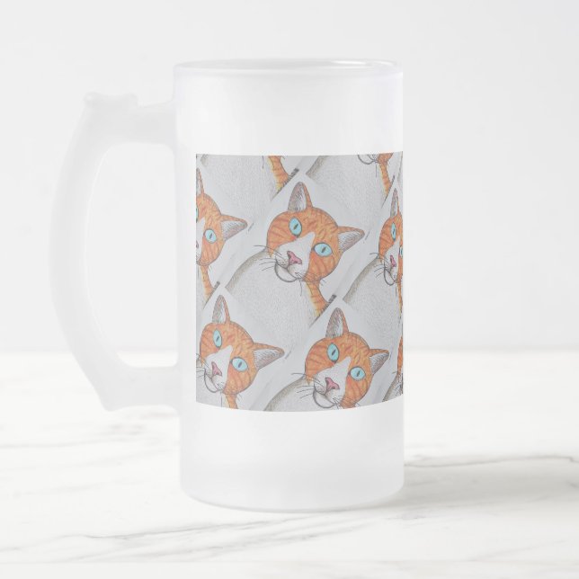Cristal Esmerilado Taza con glaseado de jengibre y blanco (Izquierda)
