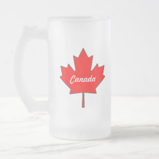 Cristal Esmerilado Taza con vidrio escarchado de hoja de Canadá