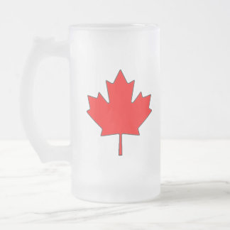 Cristal Esmerilado Taza con vidrio escarchado de hoja de Canadá